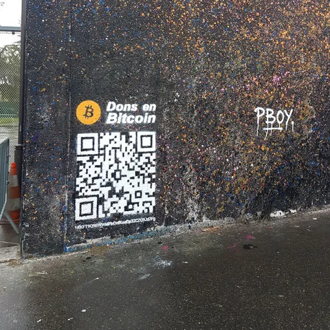 Thanks a lot for your bitcoin donations on my street art piece in Paris, already 130$ received 🙏🙏🙏