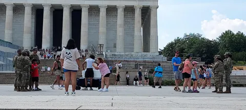The National Guard in DC appear to be an attraction