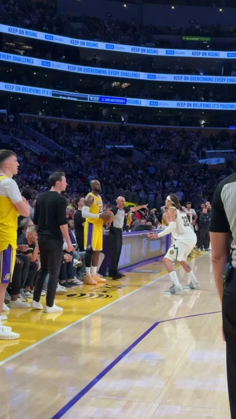 [All-Access] A courtside view of the game-winning jumper from Luka Dončić with 0.5 seconds remaining in OT to give the Lakers the lead as they defeated the Nuggets, 127-125.