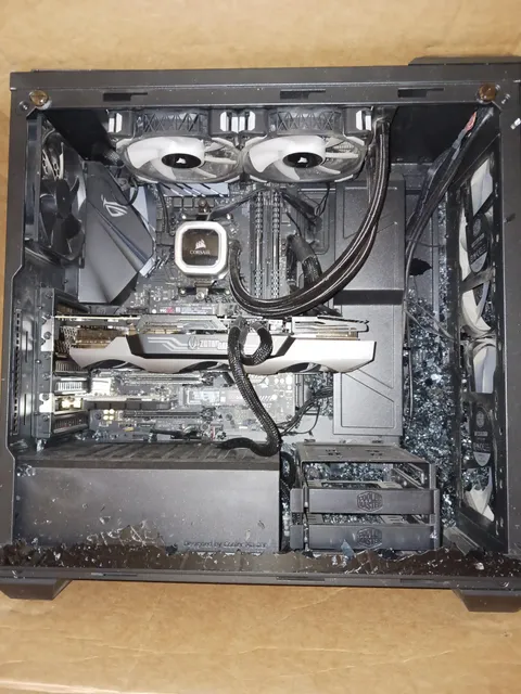 Parents decided to ship my desktop to me with almost no protection "as a gift" what am I even supposed to do here?