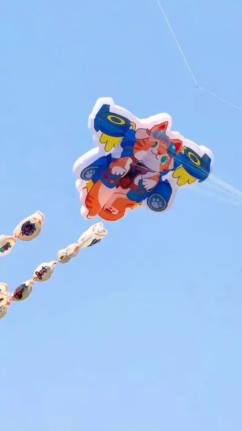 huge Jetpack Cat balloon in the sky