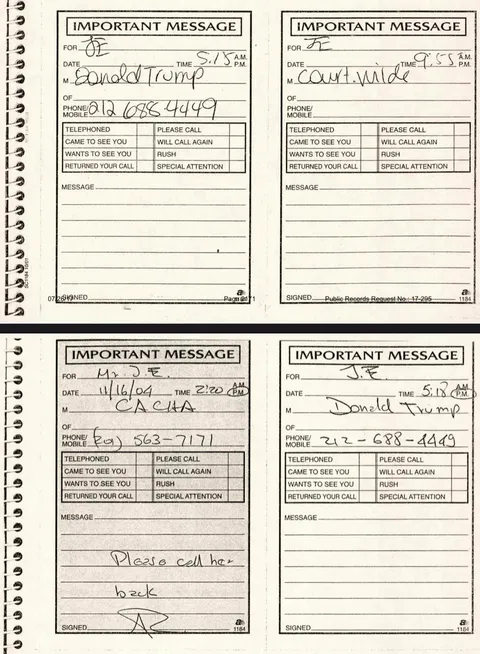 Presidential candidate Donald Trump names in new Epstein documents