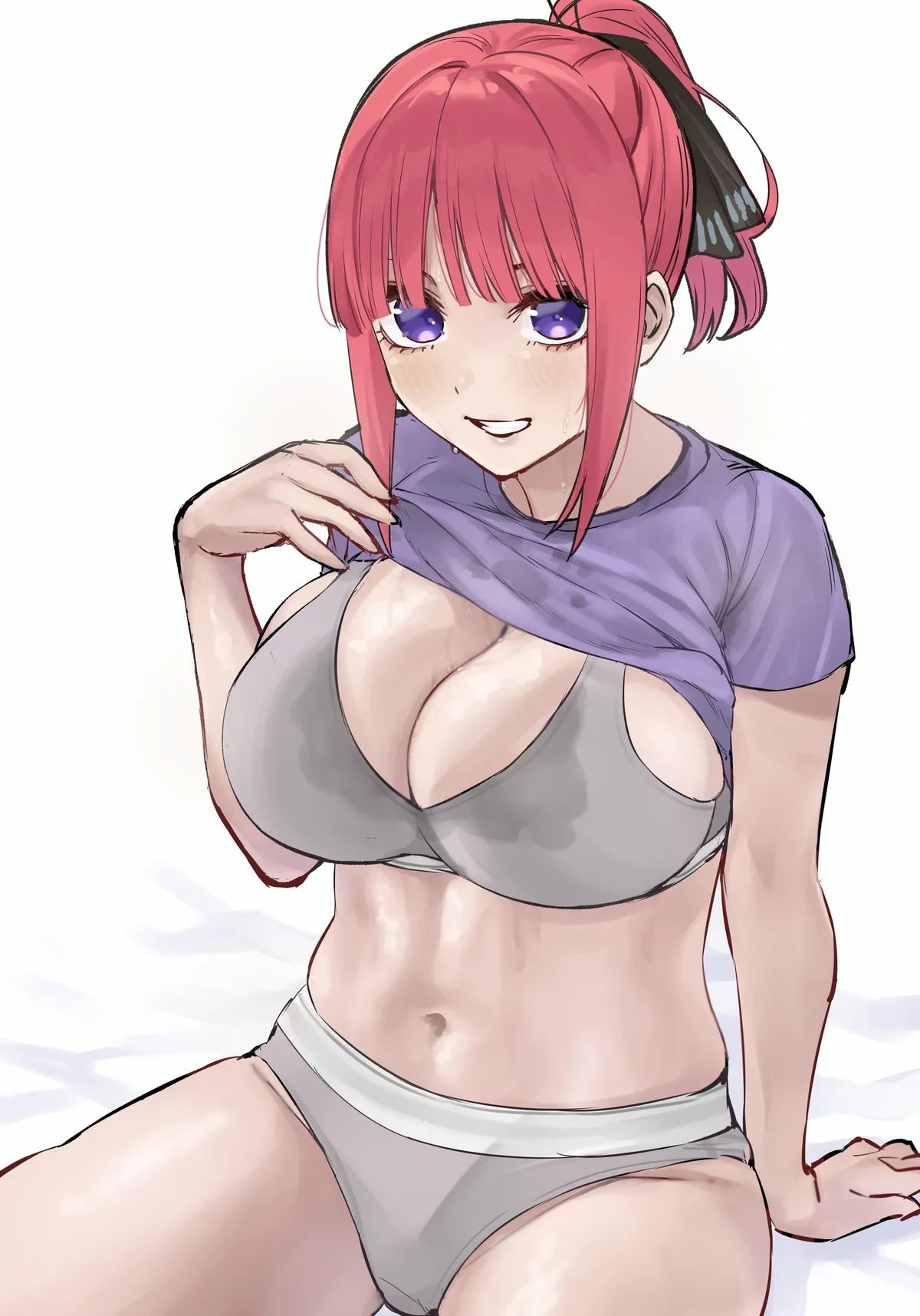 Nino Nakano Showing Off Her Sports Bra [Quintessential Quintuplets]