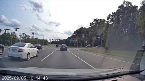 White car hits pedestrian [OC]