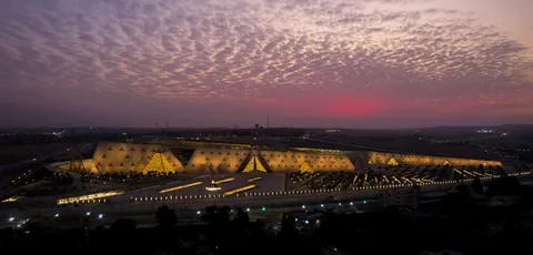 Grand Egyptian Museum by Heneghan Peng Architects in Giza, Egypt. The largest museum in the world for a single civilization