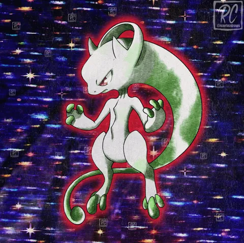 Mega Mewtwo X &amp; Y Gen 1 Retro Style! [OC]