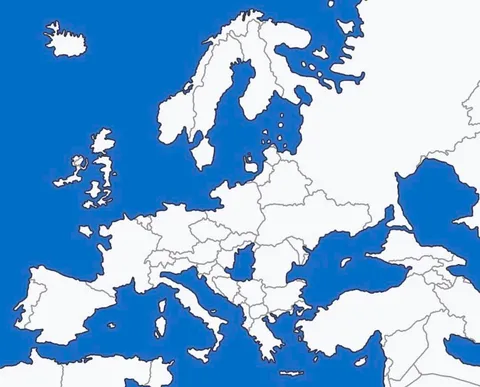 Europe if sea levels rose by 100m.