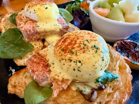 Salmon Benedict on Croissant