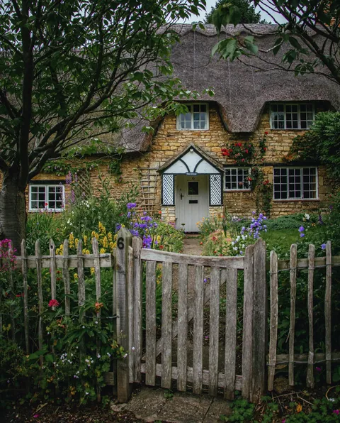 Thatched roof cottage, Rutland Water, Rutland, England