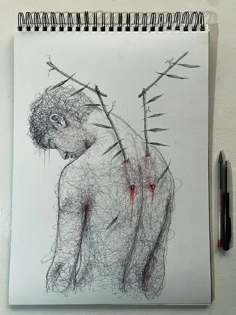 A collection of my unsettling scribble drawings
