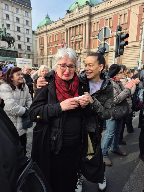 Pensioners gathered this morning in Belgrade to express support for students, with slogans such as "Granny has woken up"; "The boomers are with you"; and many other quirky lines