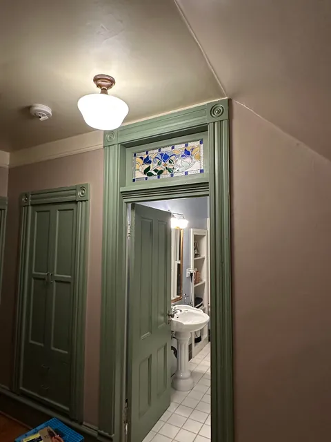 Stained glass transom window