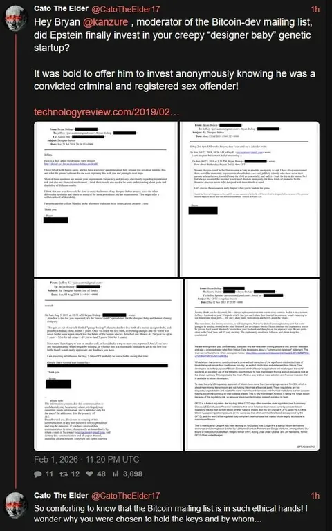 Jeffrey Epstein was a sicko. But who are "Andy Back", "genjix" and more?