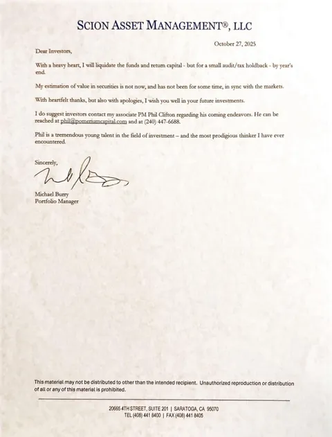 Michael Burry is shutting down Scion Asset Management