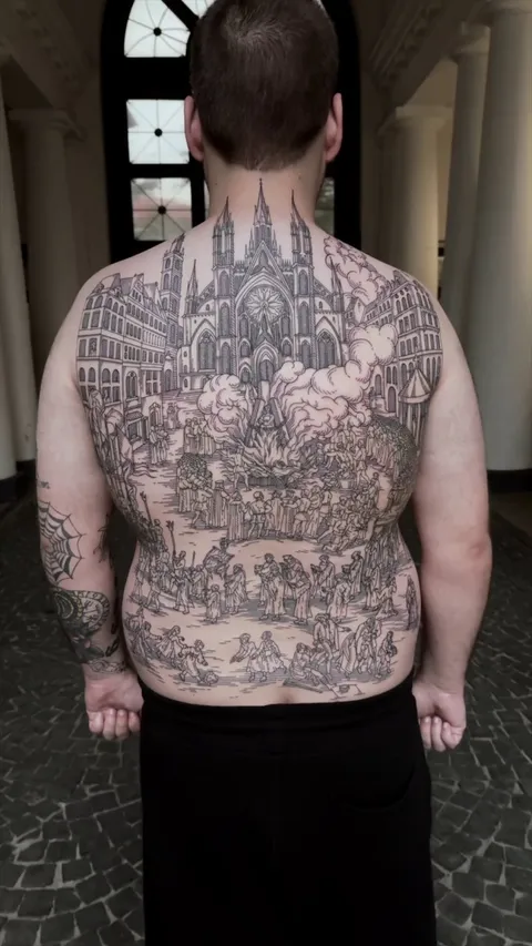 Back piece made by me(Ivan Zagusta) at Zaraza tattoo shop in Warsaw, Poland
