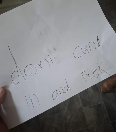 My 7yo daughter has just discovered swear words. This is the sign she left on her bedroom door when she was shitty with me...