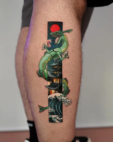 New Rayquaza tattoo done by tattooist_eq