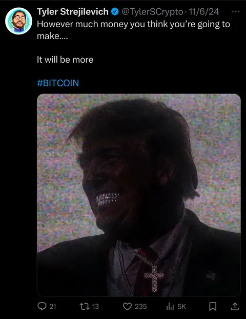 Don’t ever forget these dumb crypto bro influencers that convinced the community that orange man would be good for crypto