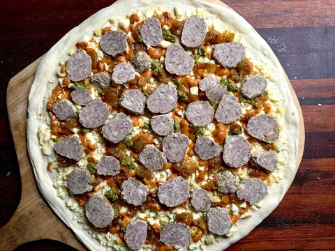 [Homemade] meatball pizza