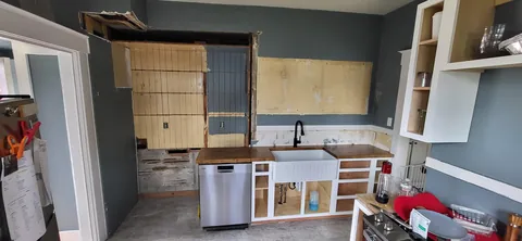 First time making kitchen cabinets. I did the entire kitchen myself for less than half of our original budget. 