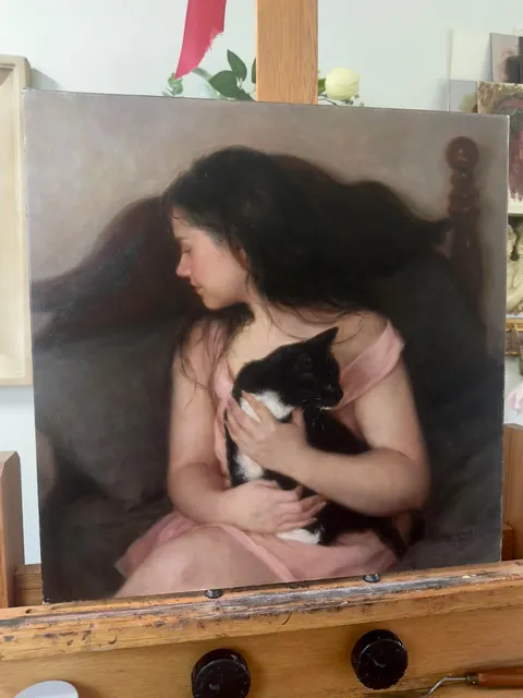 I painted my cat and I (again) bevause I love her 🥰
