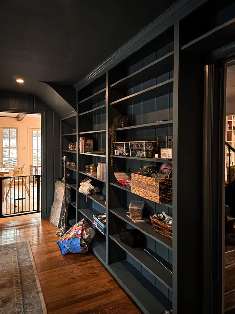 My cozy home library. Still many shelves to fill.