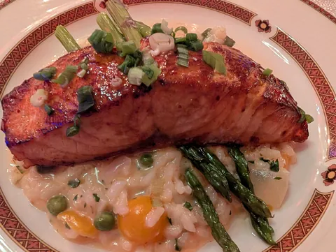 Roasted Scottish Salmon with Glazed Miso...