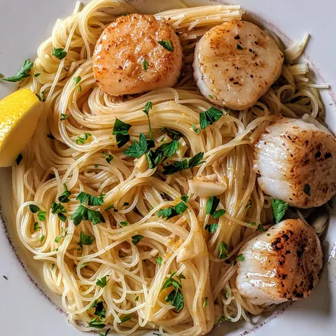 [Homemade] Lemon and Garlic Pasta with Sea Scallops
