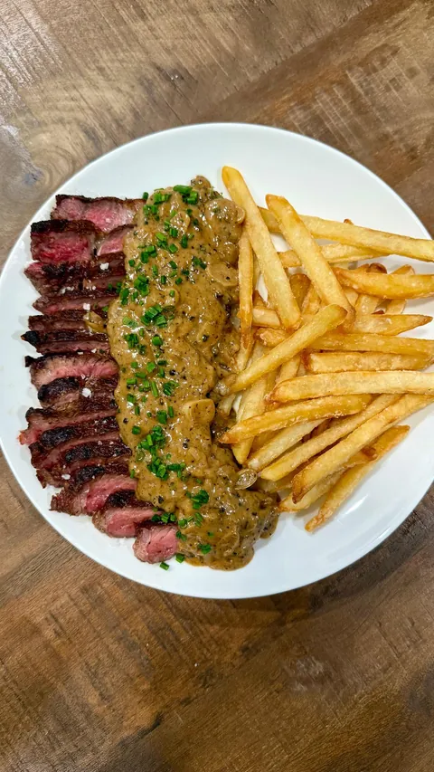 [Homemade] Steak frites/au poivre