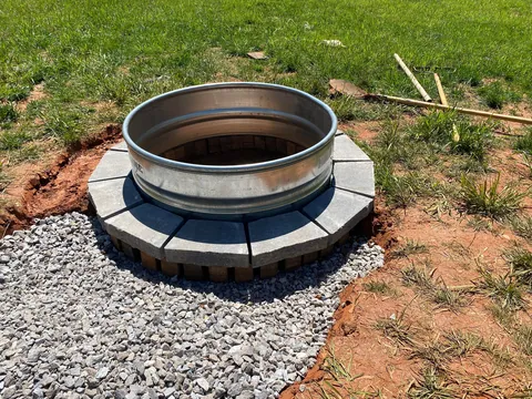DIY fire pit; hand tools only.