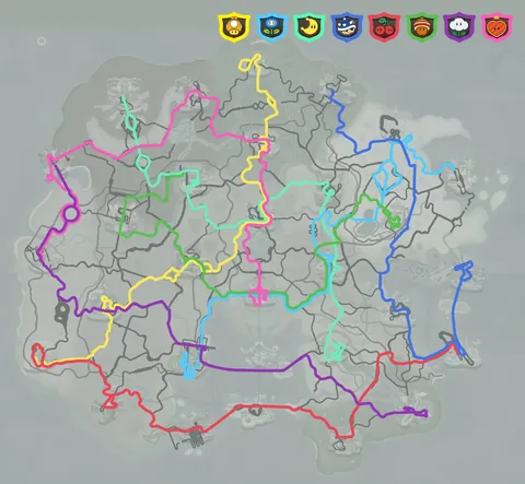 Made this map to show how badly Mario Kart World needs new Knockout tours - most roads remain completely unused!