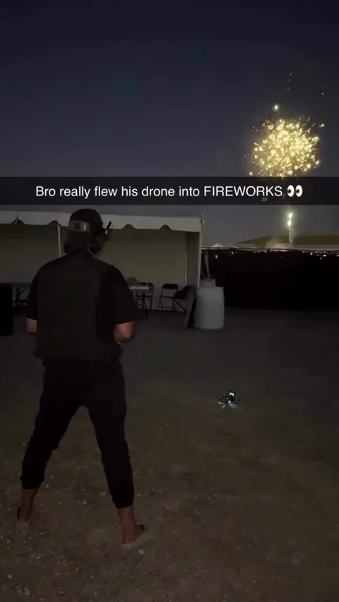 Man flys drone into 4th of July Fireworks celebration... Awestruck