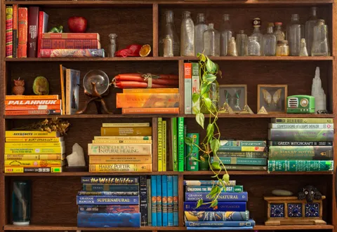 ITAP of my wifes bookshelf.
