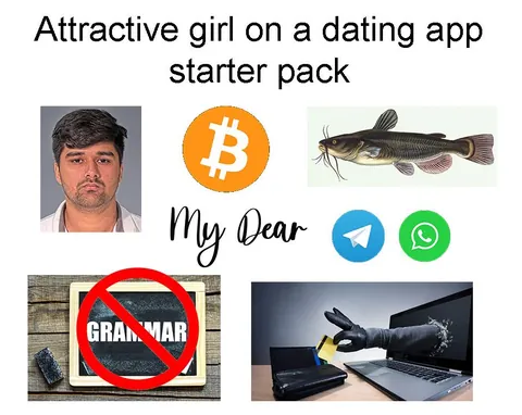 Attractive girl on a dating app starter pack