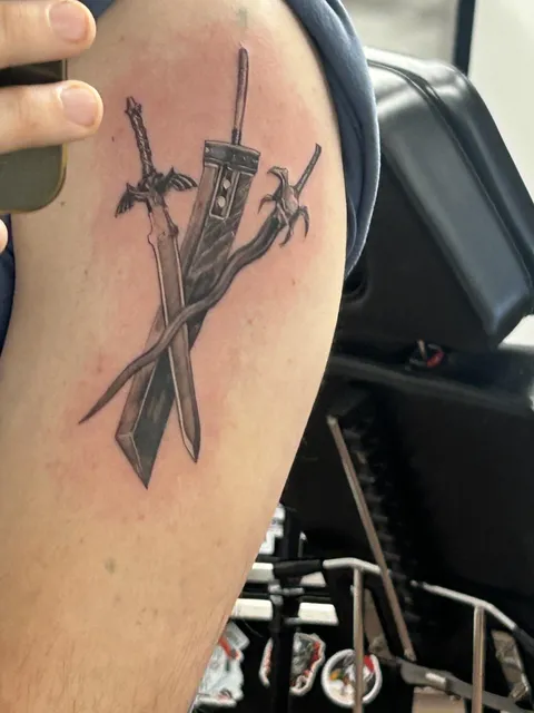 My new video game swords tattoo