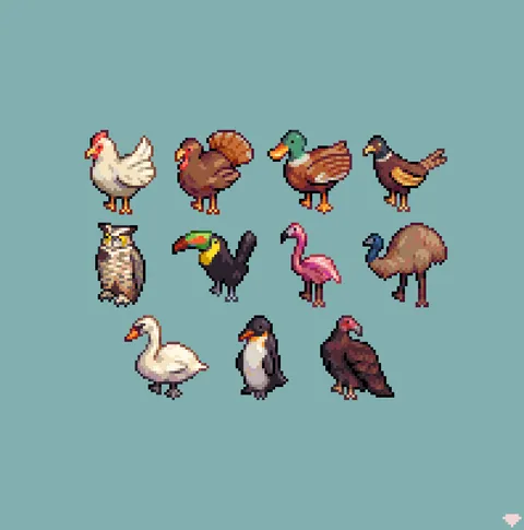 32x32 birbs
