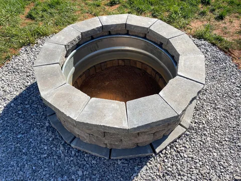 DIY fire pit; hand tools only.