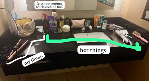 my friend told me to put my things away.