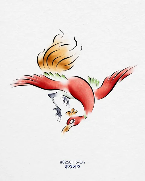 Pokemons in japanese traditional style