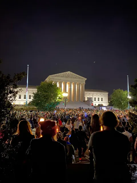 The scene at the U.S. Supreme Court tonight at RBG’s vigil. Unprecedented.