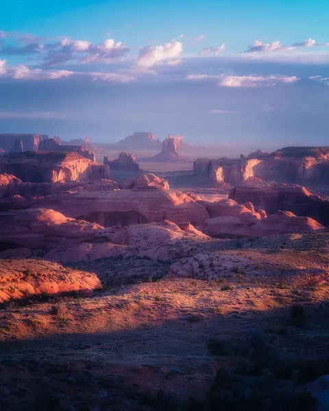 ITAP of a sunrise over Monument Valley, Arizona from Hunt’s Mesa 