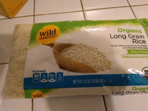 The rice in this picture is actual rice in the bag.