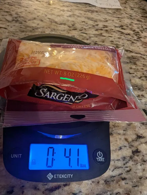 My 8oz bag of cheese was only 4oz