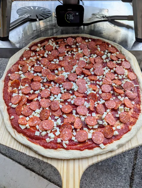 [homemade] 20" natural casing NY style pepperoni pizza