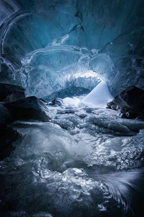 Stream flowing through a glacier, BC, Canada [OC][6000x4000]
