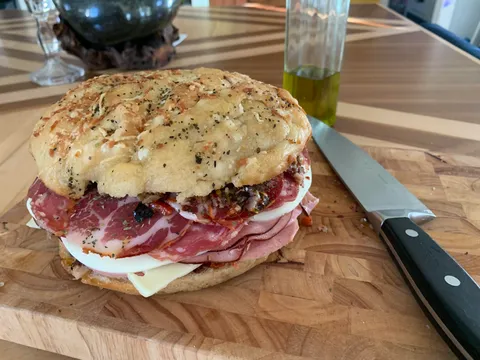[Homemade] Focaccia Muffuletta