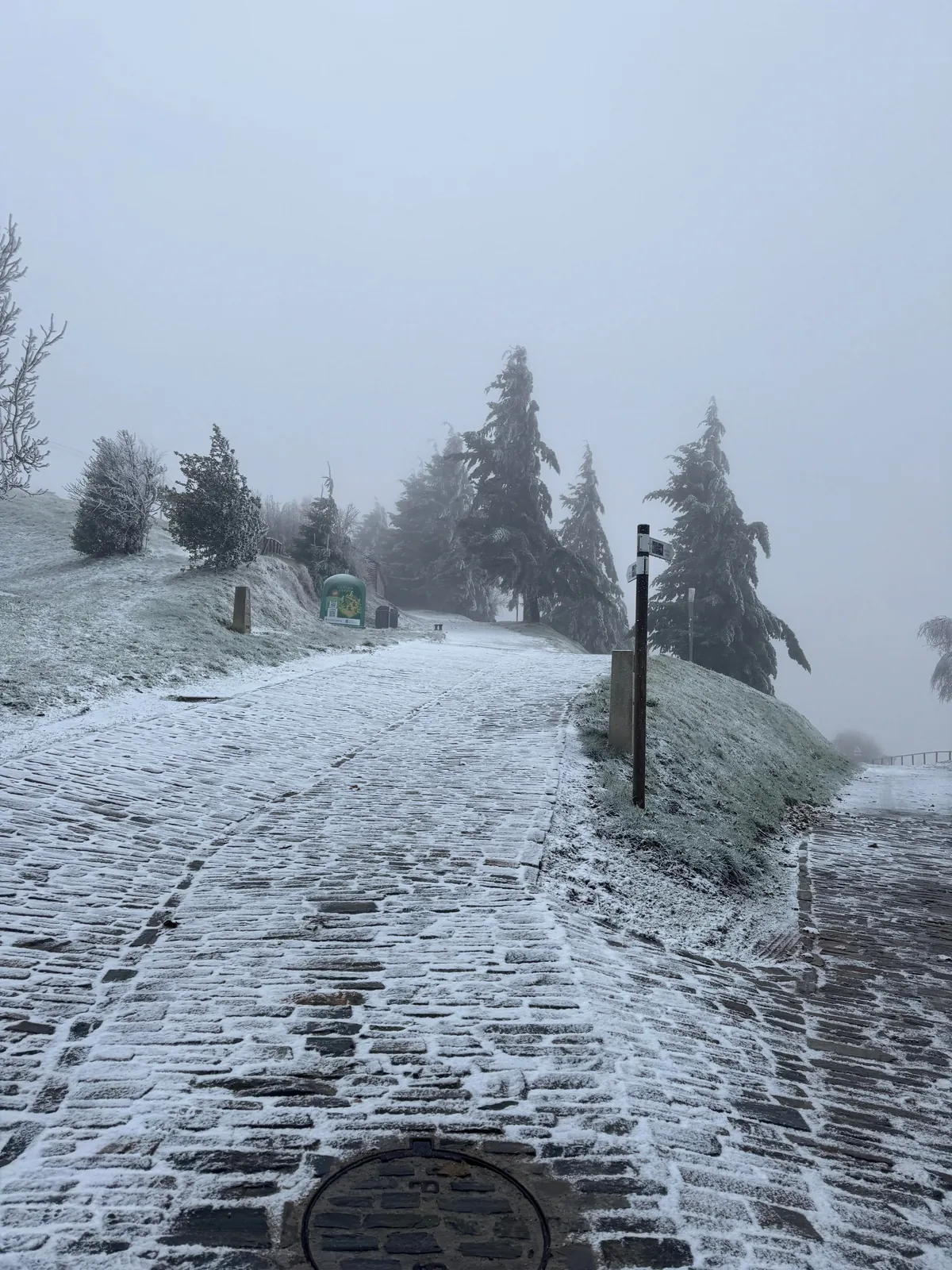 Primeros copos de nieve del año! O Cebreiro, frontera Lugo-León