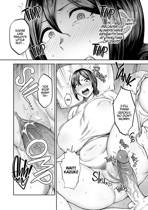 He is having sex with his mom while his father smokes outside