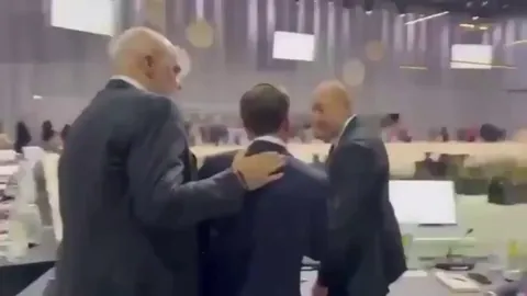 Albanian PM and President of Azerbaijan laugh about (at) Trump for claiming that he ended the war between their two countries (They were not at war with each other)