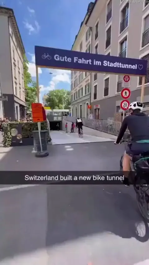 A ride through Switzerland's new bike Tunnel